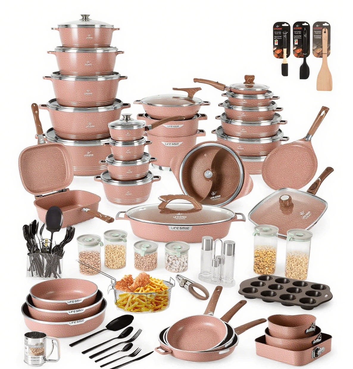 Complete 134 Piece Cooking & Kitchenware Set Premium.