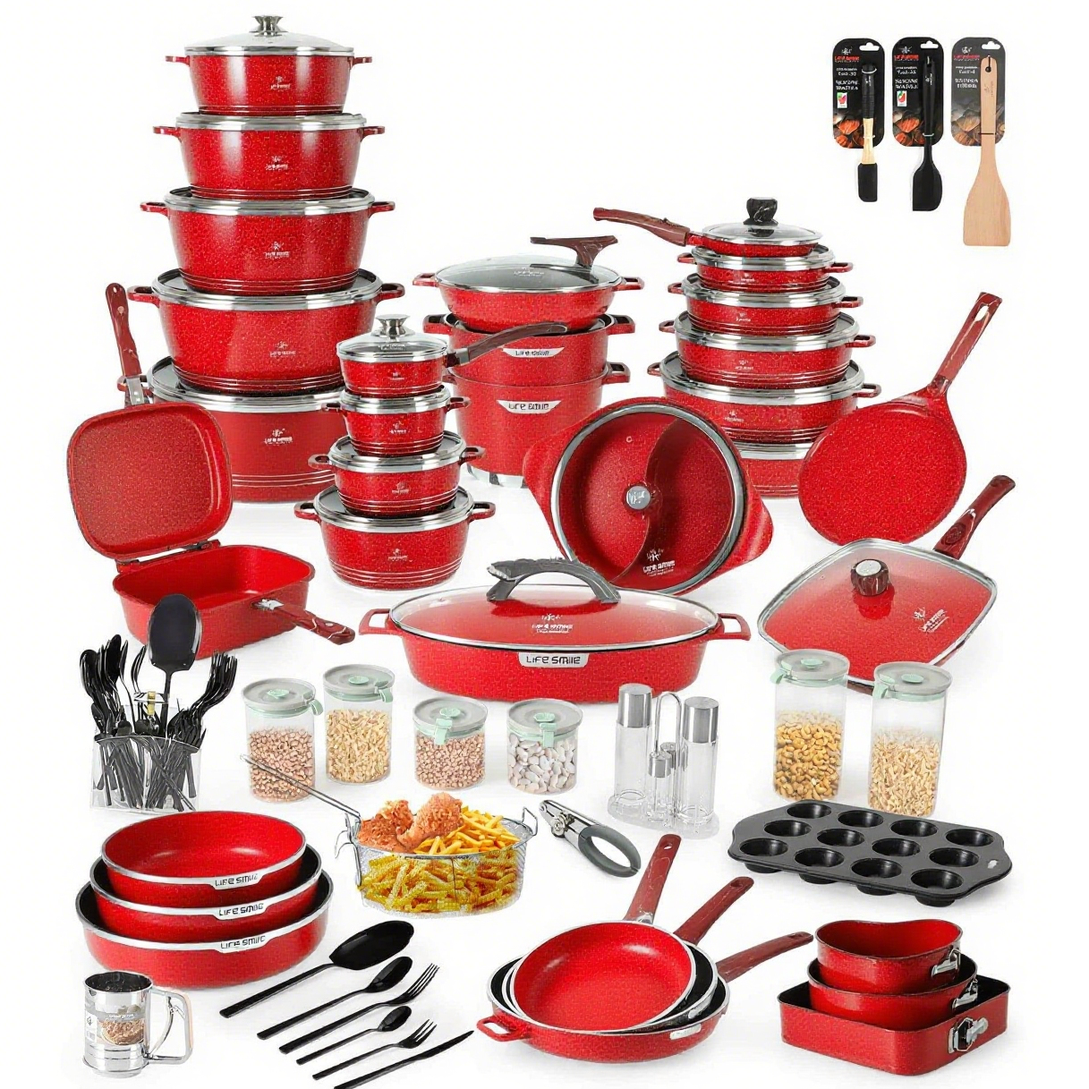 Complete 134 Piece Cooking & Kitchenware Set Premium.